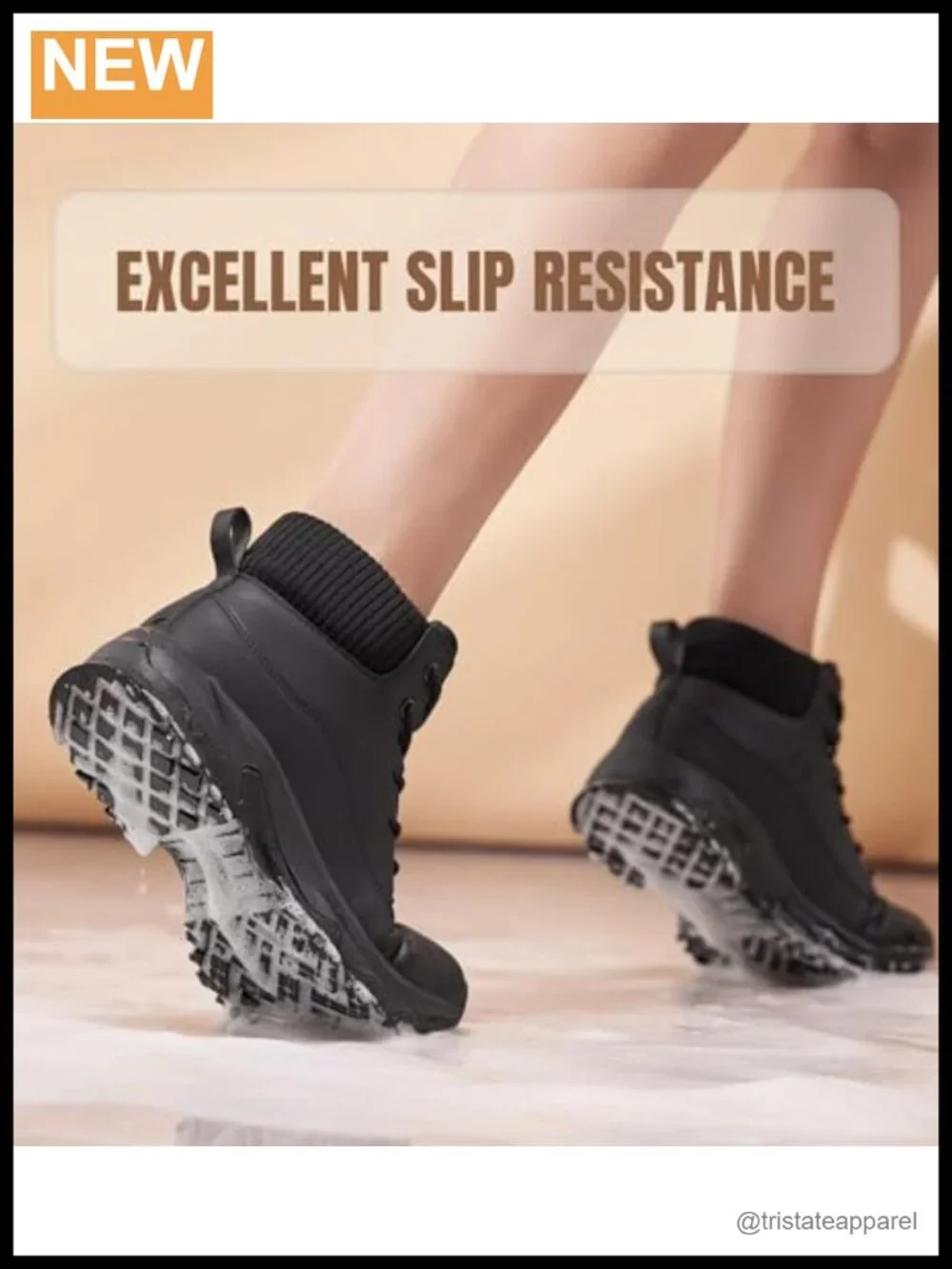 Women's Non Slip Work Boots Waterproof Slip-Resistant Faux Leather Ankle